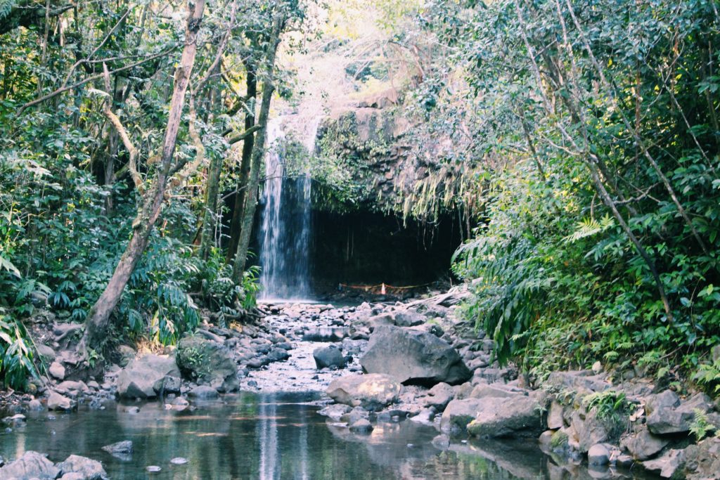 Vamos Bitchachos Twin falls Waterfall in Maui, Hawaii.