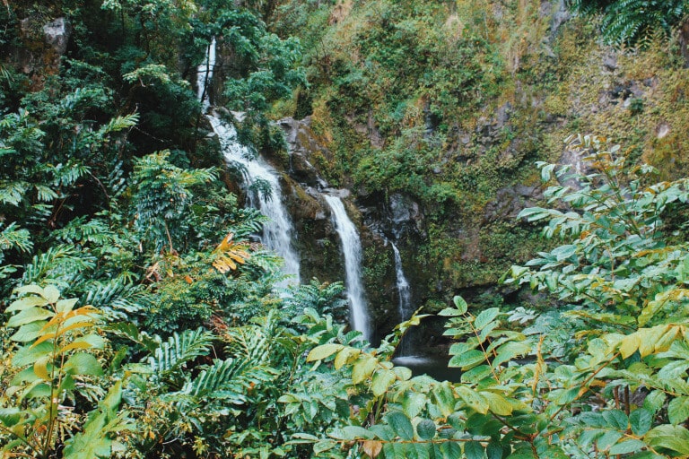 Three bears waterfall Road to Hana, Maui Hawaii