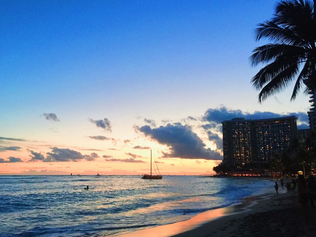 Waikiki beach sunset
