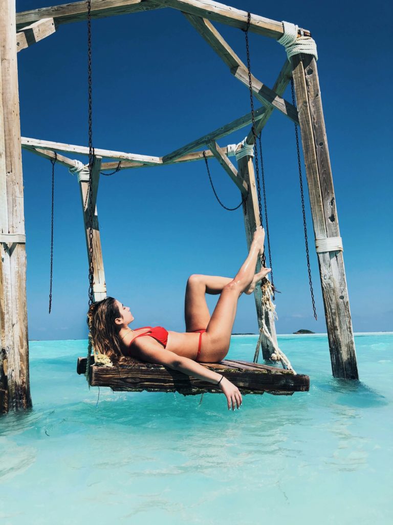 Ocean Swing in Bahamas, Cocoplum beach in Exuma islands Vamos Bitchachos