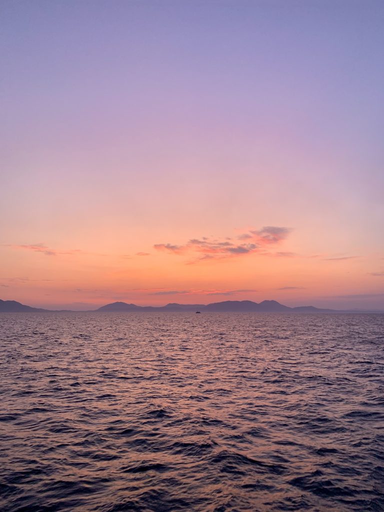 Paxos sunset ferry 